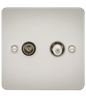 Flat Plate TV & SAT TV Outlet (isolated) - Pearl