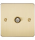 Flat Plate 1G SAT TV Outlet (non-isolated) - Brushed Brass
