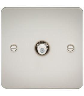 Flat Plate 1G SAT TV Outlet (non-isolated) - Pearl