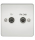Flat Plate Screened Diplex Outlet (TV & FM DAB) - Polished Chrome