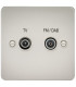 Flat Plate Screened Diplex Outlet (TV & FM DAB) - Pearl