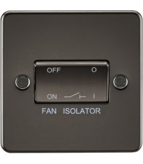 Flat Plate 10AX 3 Pole Fan Isolator Switch - Gunmetal