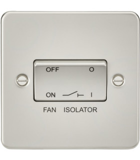 Flat Plate 10AX 3 Pole Fan Isolator Switch - Pearl