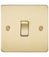 Flat Plate 10AX 1G Intermediate Switch - Brushed Brass