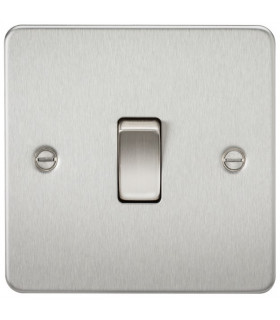 Flat Plate 10AX 1G Intermediate Switch - Brushed Chrome