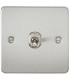 Flat Plate 10AX 1G Intermediate Toggle Switch - Brushed Chrome