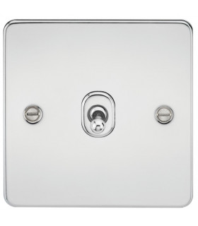 Flat Plate 10AX 1G Intermediate Toggle Switch - Polished Chrome