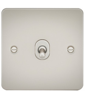 Flat Plate 10AX 1G Intermediate Toggle Switch - Pearl