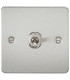 Flat Plate 10AX 1G 2 Way Toggle Switch - Brushed Chrome