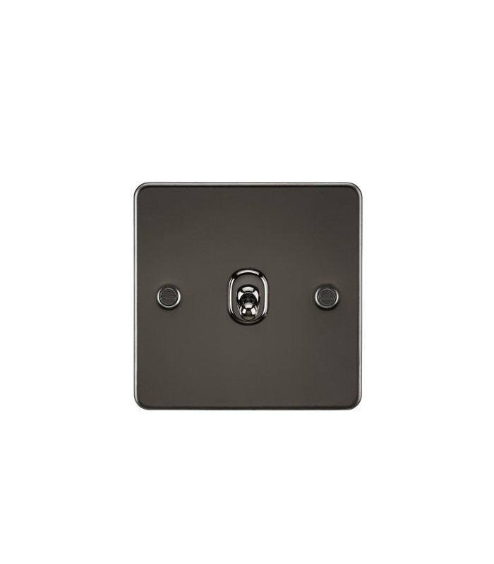 Flat Plate 10AX 1G 2 Way Toggle Switch - Gunmetal