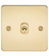 Flat Plate 10AX 1G 2 Way Toggle Switch - Polished Brass