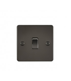 Flat Plate 10AX 1G 2 Way Switch - Gunmetal