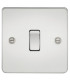 Flat Plate 10AX 1G 2 Way Switch - Polished Chrome