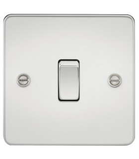 Flat Plate 10AX 1G 2 Way Switch - Polished Chrome