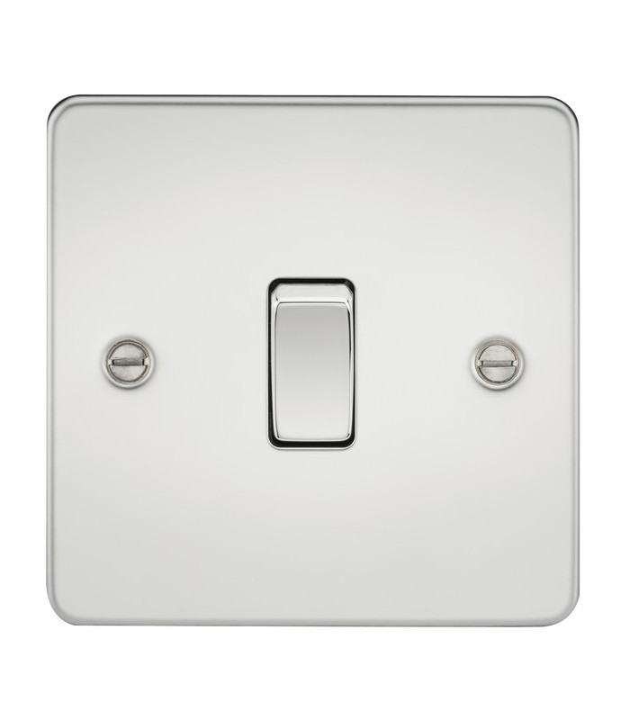 Flat Plate 10AX 1G 2 Way Switch - Polished Chrome