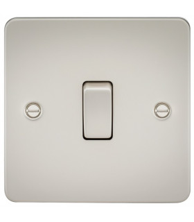 Flat Plate 10AX 1G 2 Way Switch - Pearl