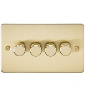 Flat Plate 4G 2 Way Dimmer 60-400W - Brushed Brass