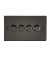 Flat Plate 4G 2 Way Dimmer 60-400W - Gunmetal