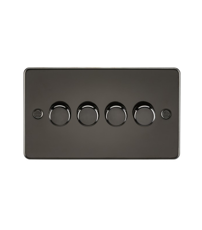 Flat Plate 4G 2 Way Dimmer 60-400W - Gunmetal