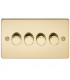 Flat Plate 4G 2 Way Dimmer 60-400W - Polished Brass