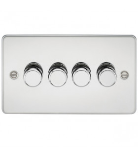 Flat Plate 4G 2 Way Dimmer 60-400W - Polished Chrome