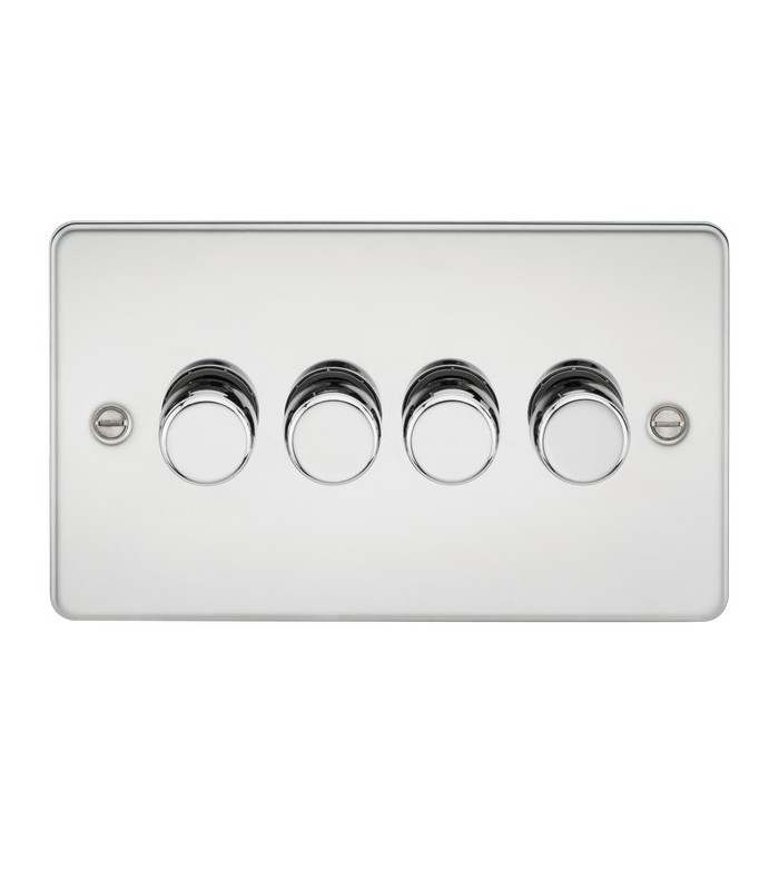 Flat Plate 4G 2 Way Dimmer 60-400W - Polished Chrome