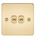 Flat Plate 10AX 2G 2-way toggle switch - polished brass