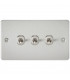 Flat Plate 10AX 3G 2-way toggle switch - brushed chrome