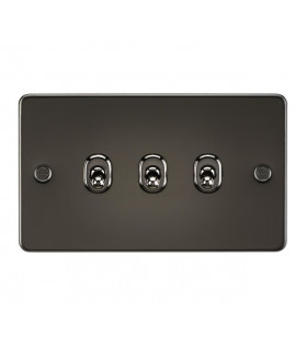 Flat Plate 10AX 3G 2-way toggle switch - gunmetal
