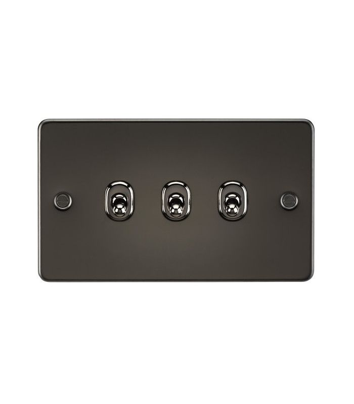 Flat Plate 10AX 3G 2-way toggle switch - gunmetal