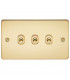 Flat Plate 10AX 3G 2-way toggle switch - polished brass