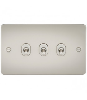 Flat Plate 10AX 3G 2-way toggle switch - pearl