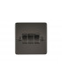Flat plate 10AX 3G 2-way switch - gunmetal