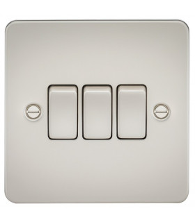 Flat Plate 10AX 3G 2-way switch - pearl