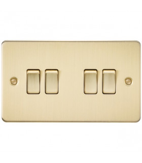 Flat Plate 10AX 4G 2-way switch - brushed brass