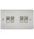 Flat plate 10AX 4G 2-way switch - brushed chrome