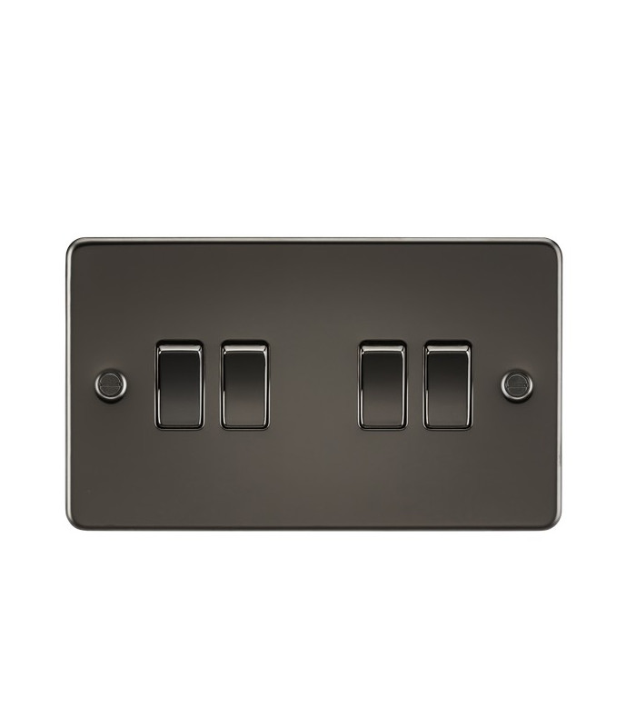 Flat Plate 10AX 4G 2-way switch - gunmetal