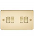 Flat Plate 10AX 4G 2-way switch - polished brass