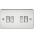 Flat plate 10AX 4G 2-way switch - polished chrome