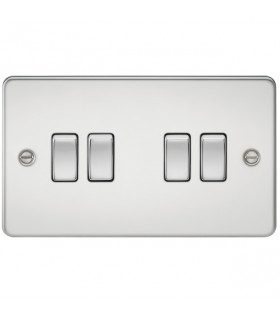Flat plate 10AX 4G 2-way switch - polished chrome