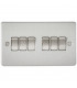 Flat Plate 10AX 6G 2-way switch - brushed chrome