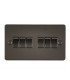 Flat Plate 10AX 6G 2-way switch - gunmetal