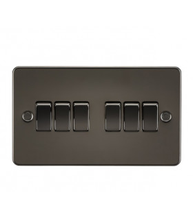 Flat Plate 10AX 6G 2-way switch - gunmetal