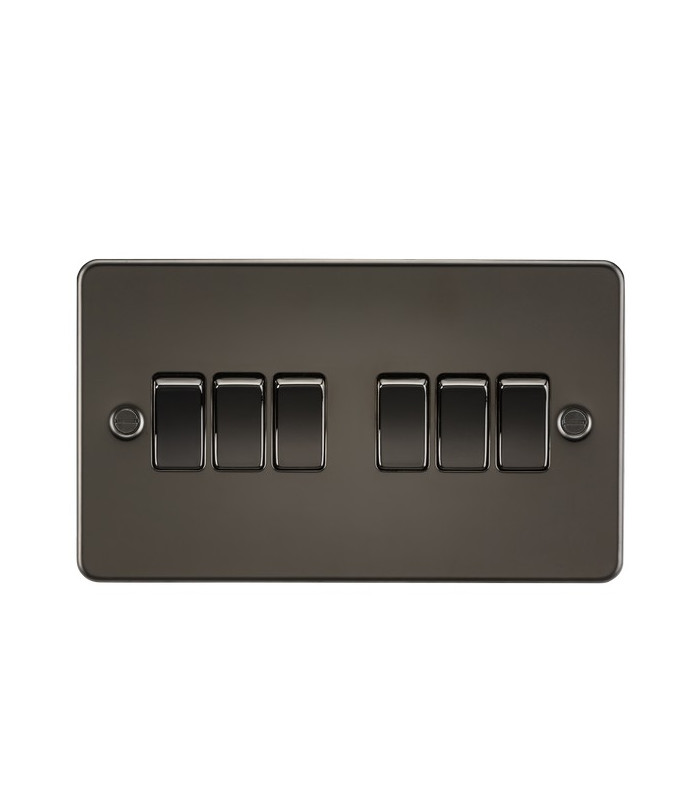Flat Plate 10AX 6G 2-way switch - gunmetal