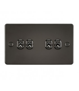 Flat Plate 10AX 4G 2-way toggle switch - gunmetal