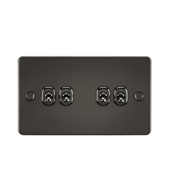 Flat Plate 10AX 4G 2-way toggle switch - gunmetal