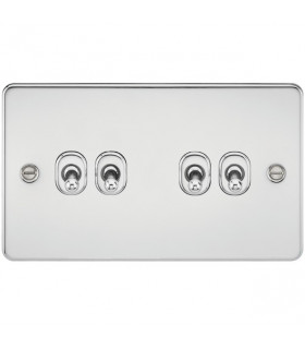 Flat Plate 10AX 4G 2-way toggle switch - polished chrome