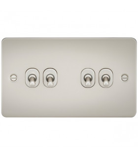 Flat Plate 10AX 4G 2-way toggle switch - pearl
