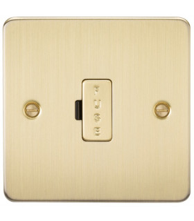 Flat Plate 13A fused spur unit - brushed brass