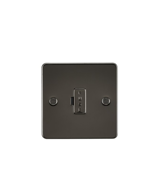 Flat Plate 13A fused spur unit - gunmetal